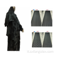 Tessuto Dubai Abaya nero formale jacquard in poliestere